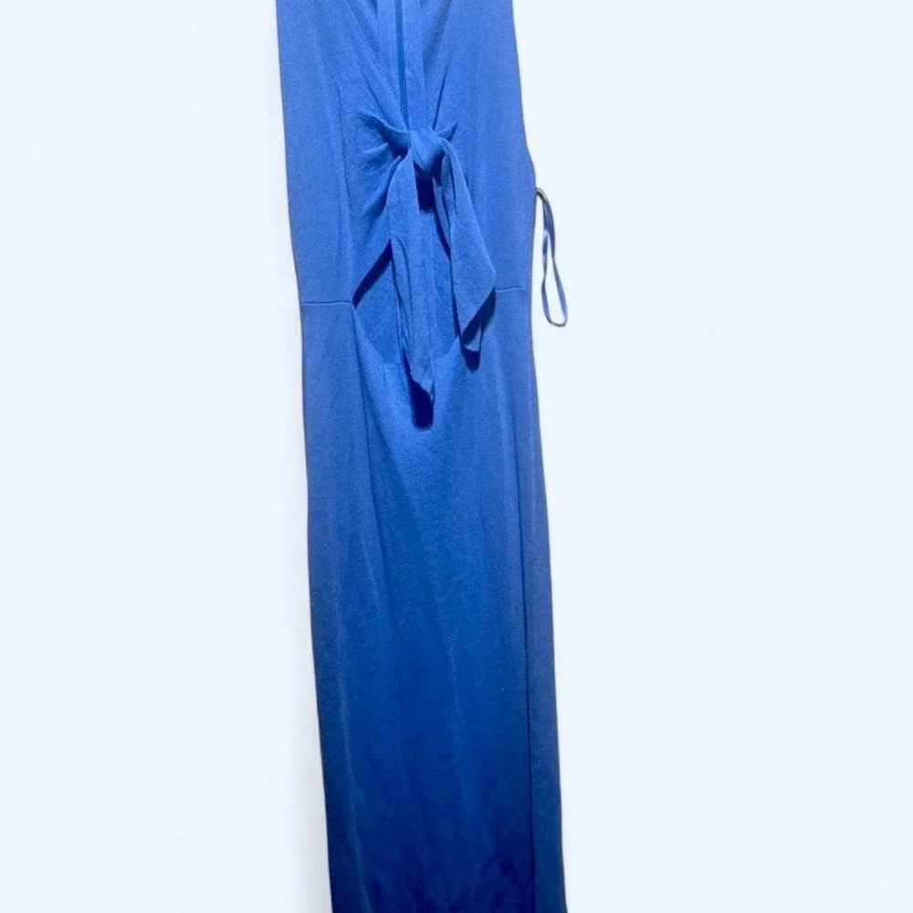 Blue maxi dress with tie detail #maxidress #summerdress #beachwear - Picture 2 of 2